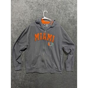 Stadium Athletics Miami Hurricanes Full Zip Hoodie Sweatshirt XXL Orange U